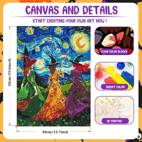 Witches Paint by Numbers Kit - 16x20 Inches {3}
