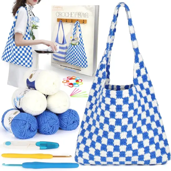 Beginner Crochet Bag Kit with Instructions & Enough Yarn {1}