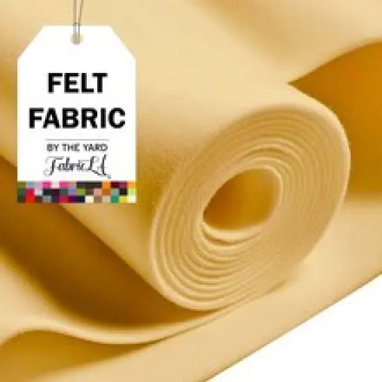 FabricLA Craft Felt Fabric - 72" Inch Wide & 1.6mm Thick Non-Stiff Felt Fabric by The Yard - Use This Soft Felt Roll for Crafts - Felt Material Pack - M. Champagne Felt, 9 Continuous Yards {1}