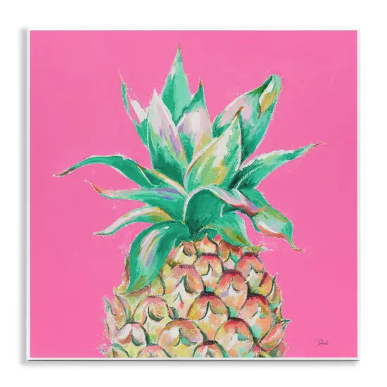 Stupell Industries Pineapple on Pink Wall Plaque Art Design by Patricia Pinto {1}