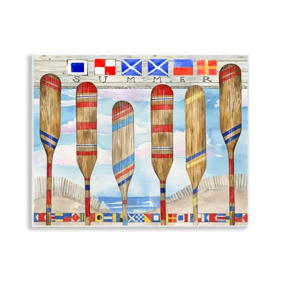 Stupell Industries Nautical Flags & Paddles Wall Plaque Art Design by Ronnie Rooney {1}