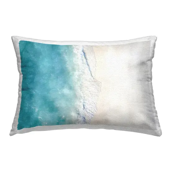 Aerial Beach Tropics Design by Sisi and Seb Outdoor Printed Pillow  {1}
