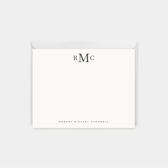 Classic Three Letter Monogram Note Cards {1}