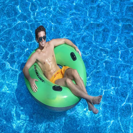 Swim Central Inflatable Swimming Pool Inner Tube Ring Float - 48" - Green {4}