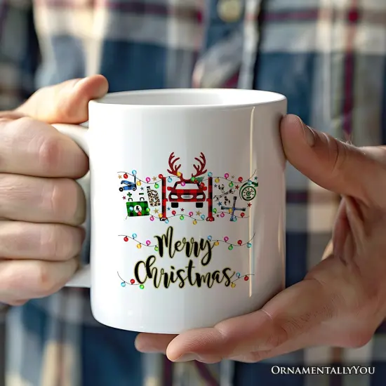 Automotive Technician Plaid Christmas Mug, Mechanic Repair and Parts Gift for Shop {2}