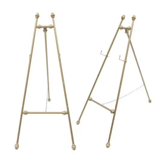 2PCS Easel Stands Floor Mount Golden Wedding Easel Stand For Wedding Party {2}