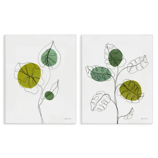 Stupell Industries Minimalist Line Monstera Plants 2 pc Canvas Wall Art Set Design by Yvette St. Amant {1}