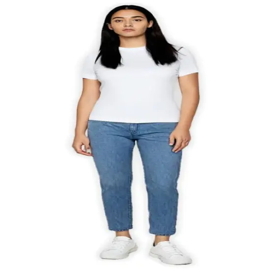 BELLA + CANVAS&reg; Women's Relaxed Fit Crewneck Short Sleeve Triblend Tee Solid white triblend {1}