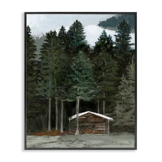 Stupell Industries Log Cabin Forest Thicket Framed Giclee Wall Art Design by Stellar Design Studio {1}