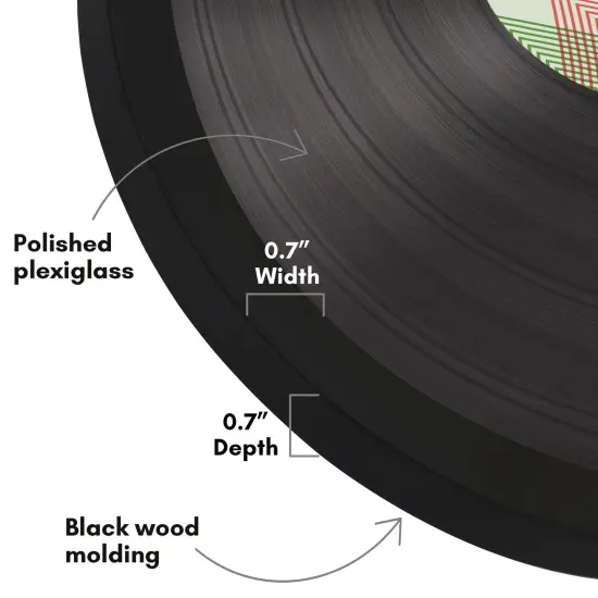 Americanflat 12x12 Vinyl Record Frame with Polished Plexiglass - Black Vinyl Record Storage for Wall Display - Engineered Wood Record Frame for Vinyl Discs {3}