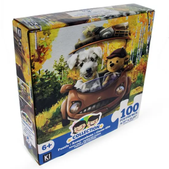 100 Piece Dog with Bear Traveling Puzzle {1}