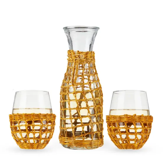 Island Carafe & Stemless Wine Glass Set  {6}