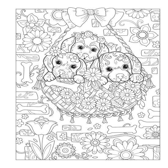 Creative Haven: Playful Puppies Coloring Book-Softcover {5}