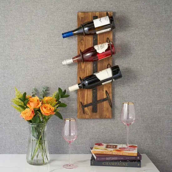 Metal and Wood Wine Rack {2}