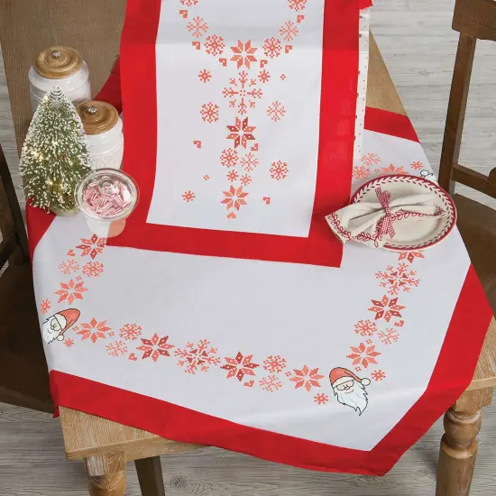 HerrschnersKris Kringle Table Topper & Runner Stamped Cross-Stitch Multi {1}