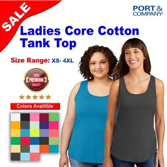 Port & Company&reg; Ladies Fit Scoop Neck Core Cotton Tank Top - LPC54TT Neon green {2}