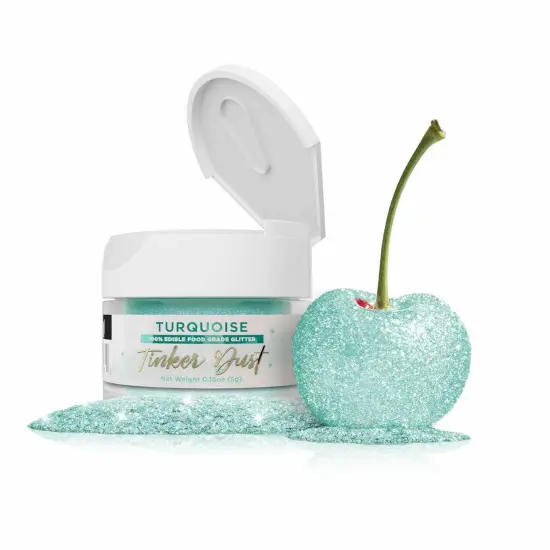 Bakell - Turquoise Tinker Dust Edible Glitter (5g, 1x Jar) for Food, Desserts, and Beverages! {1}