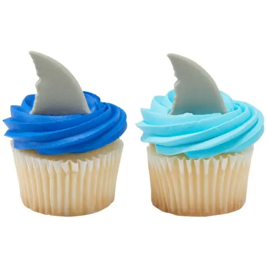 Shark Fin Sweet D&eacute;cor&reg; Edible Decorations 12ct {3}