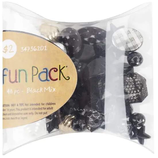 CousinDIY Fun Pack Bead Mix-Black Mix {1}