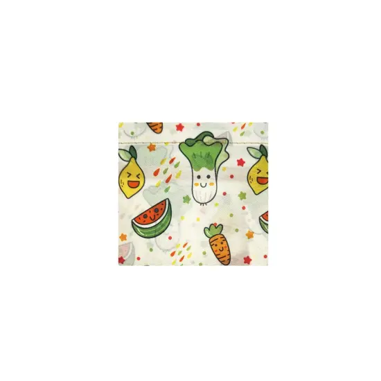 Wrapables Medium Foldable Tote Nylon Reusable Grocery Bag (Set of 2), Happy Food {4}