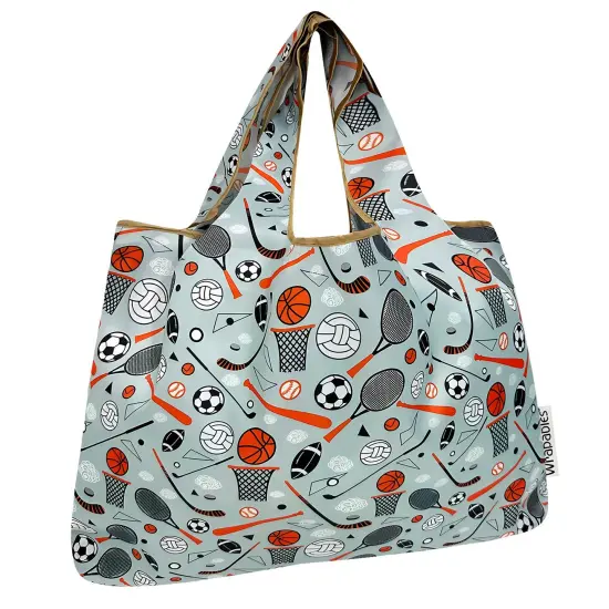 Wrapables Large Foldable Tote Nylon Reusable Grocery Bags, Sporty {1}