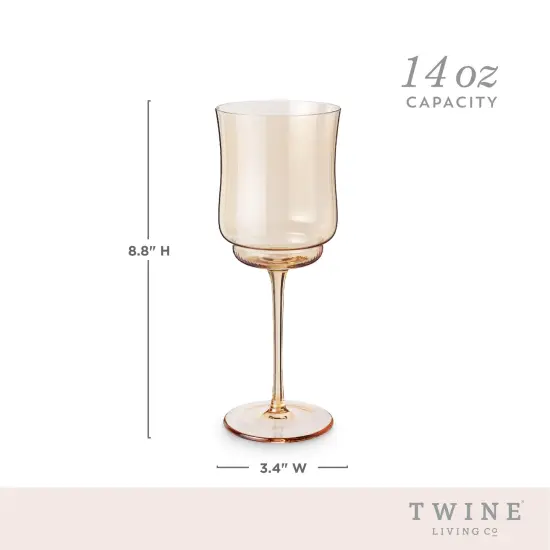 Tulip Stemmed Wine Glass in Amber  {5}