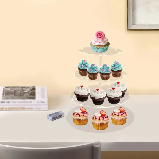 4-Tier Cupcake Stand Cake Dessert Wedding Event Party Display with LED Light {5}