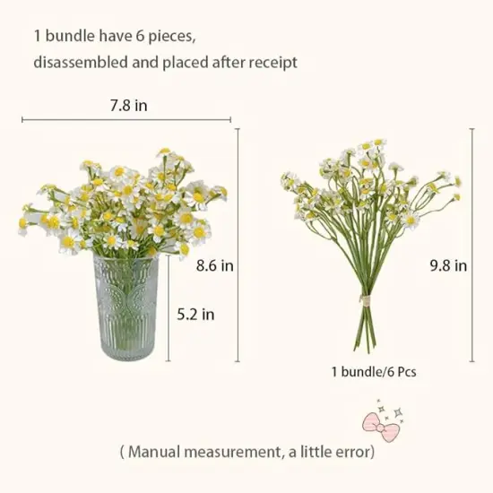 12Pcs Artificial Daisy Flowers Small Daisy Flowers, White Fake Daisies Wild Flowers for Party, Home, Wedding Decor {3}