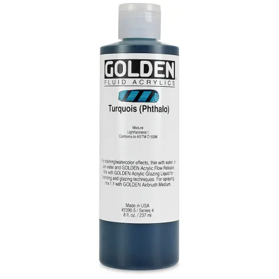 Golden Fluid Acrylics - Turquoise (Phthalo), 8 oz bottle {2}