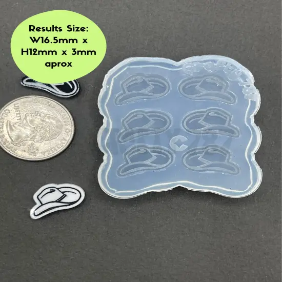 Cowboy Hat Earring/Bits Silicone Mold, Resin Mold & More, Western Style Mold (A13) {2}