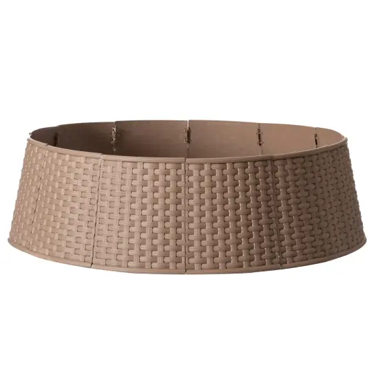 Large Rattan Collar Tree Skirt Brown {5}