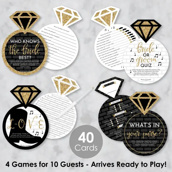 Big Dot of Happiness Nash Bash - 4 Nashville Bridal Shower Games - 10 Cards Each - Gamerific Bundle {3}