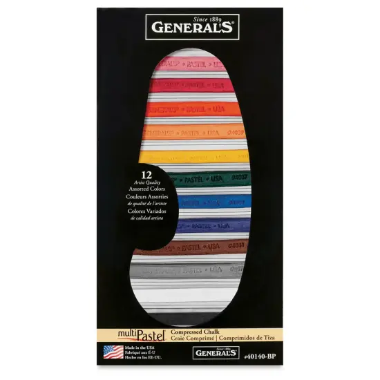 General's MultiPastel Compressed Chalk Set - Assorted Colors, Set of 12 {1}