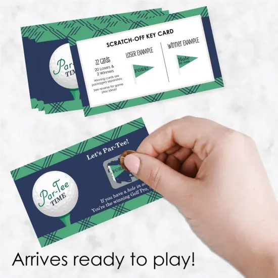 Big Dot of Happiness Par-Tee Time - Golf - Birthday or Retirement Party Game Scratch Off Cards - 22 Count {3}