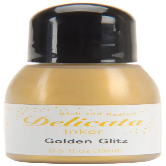 Delicata Pigment Ink Refill .5oz-Golden Glitz {1}