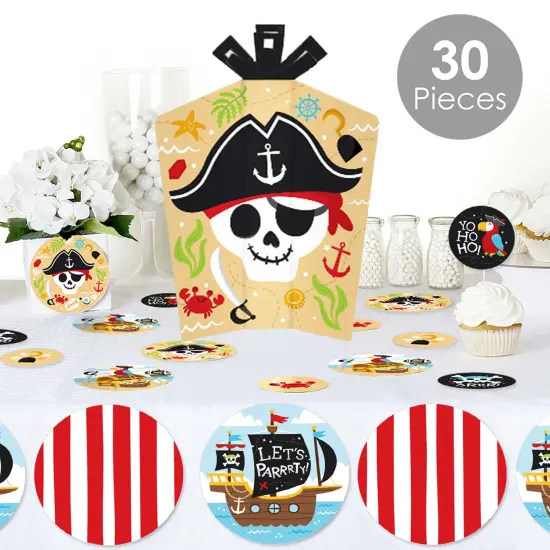 Big Dot of Happiness Pirate Ship Adventures - Skull Birthday Party Decor and Confetti - Terrific Table Centerpiece Kit - Set of 30 {3}