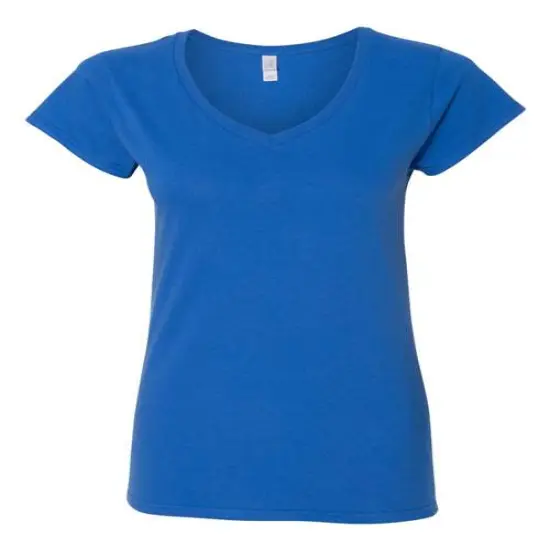Gildan&reg; Softstyle Ladies Fit V-Neck T-Shirt Royal {1}