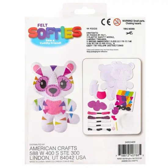 Colorbok Felt Softie Kit-Rainbow Tiger {2}