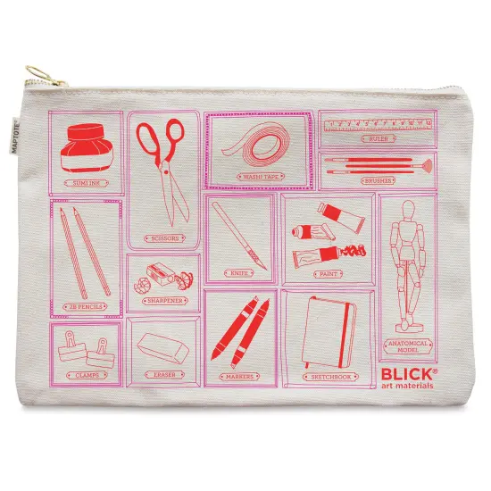 Blick Flat Zip Pouch by Maptote - Red and Pink {1}