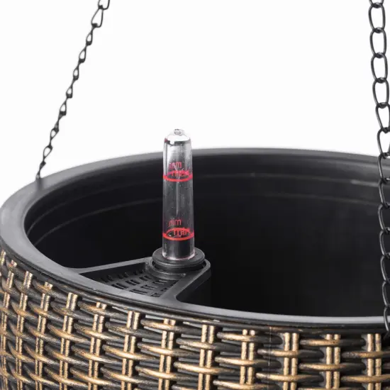 10" Self Watering Bronze Hanging Basket Flower Planter {2}