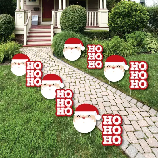 Big Dot of Happiness Jolly Santa Claus - Santa Claus Lawn Decorations - Outdoor Christmas Yard Decorations - 10 Piece {1}