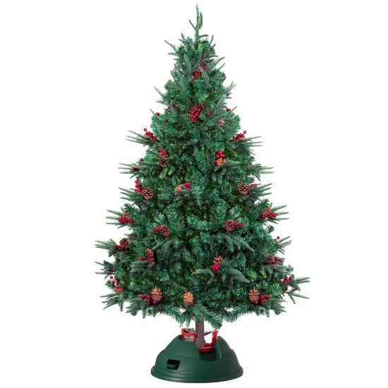 Indoor Automatic Green Christmas Tree Stand With Water Reservoir, Adjustable Metal Claws {5}