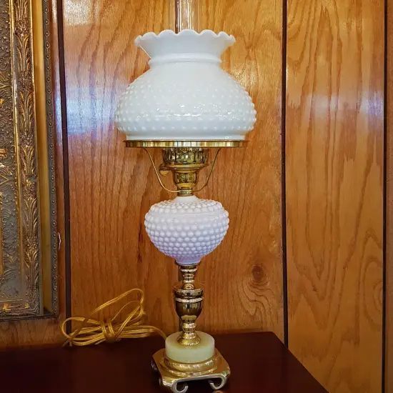 Opal Hobnail 6" Glass Lamp Shade {5}