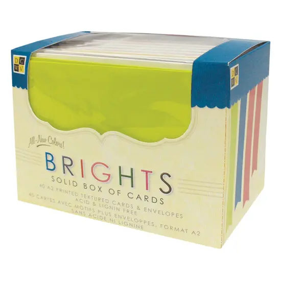 DCWV Boxed A2 Cards W/Envelopes 4.375"X5.75" 40/Pkg-Bright Solids {1}