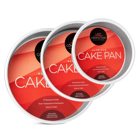 Last Confection Aluminum 3-Piece Round Cake Pan Sets - Professional Bakeware {7}