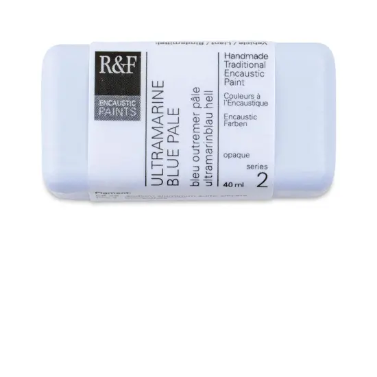 R&F Encaustic Paint Block - Ultramarine Blue Pale, 40 ml block {2}