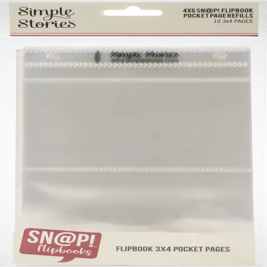 Simple Stories Sn@p! Pocket Pages For 4"X6" Flipbooks 10/Pkg-(2) 3"X4" Pockets {1}
