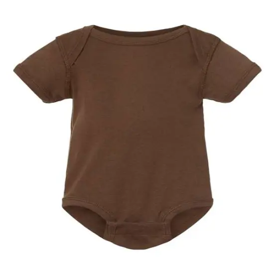 Rabbit Skins&reg; Infant Baby Rib Short Sleeve Bodysuit Brown {1}