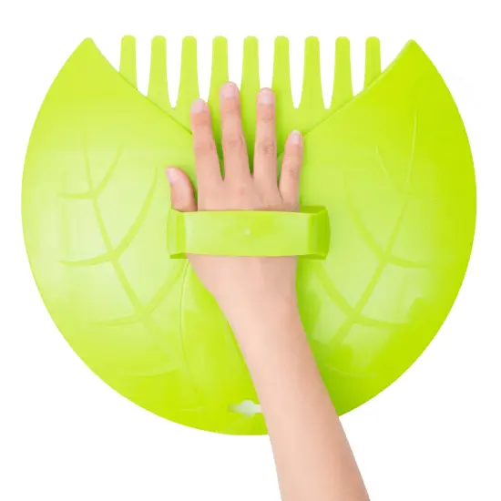 Decorative Pair of Leaf Scoops, Hand Rakes for Lawn and Garden Cleanup Green {6}