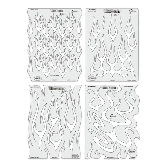 Iwata Artool Freehand Template - Set of 4, Flame-O-Rama {1}